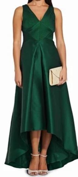 𝅺adrianna Papell High-Low Mikado Evening Gown - Picture 1 of 17